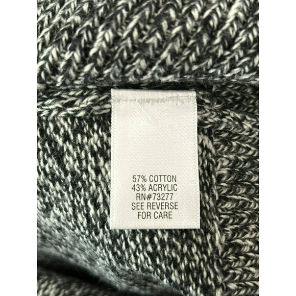 Vintage Croft Barrow Black Gray Red Quarter Zip Snowflake Long Sleeve Sweater - Picture 6 of 7